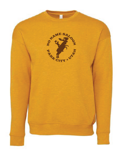 Moose Wrangler Unisex Crewneck Sweatshirt - Heathered Mustard
